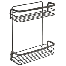 Полка двухсекционная Metaltex 26x10x30 см черная покрытие Touch-Therm Origin Lava (401114): Тип Полка подвесная