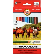 Олівці кольорові KOH-I-NOOR TRIOCOLOR Jumbo Horses, 12 кол (3142): Тип кольорові