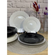 Столовый сервиз Сервиз столовый Luminarc Arcopal Plumi Black&White 18 пр. (V2484): Количество персон 6