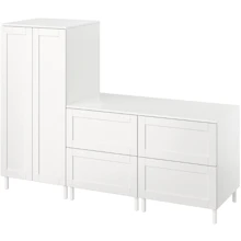 Шафа ІКЕА SMÅSTAD/PLATSA 180х57х133 см з 2 комодами (894.850.32): undefined undefined