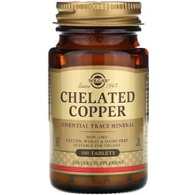 Solgar Chelated Copper 100 tab Хелат меди: Тип Медь