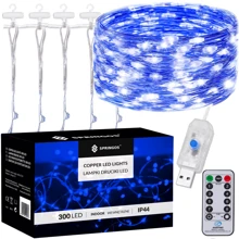 Гірлянда водоспад (штора) Springos 3 x 3 м 300 LED Pilot USB CL4024 Blue: Виробник Springos