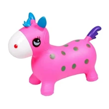 Детский прыгун-лошадка Bambi BT-RJ-0065 с рожками (Pink): Цвет розовый