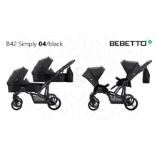 Универсальная коляска для двойни Bebetto B 42 SIMPLY (04) черный (505.36.19.004): Тип коляски коляска для двойни