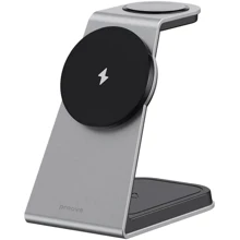 Зарядное устройство Proove Wireless Charger Omni Power 15W 3in1 Gray: Особенности Для Apple Watch, MagSafe