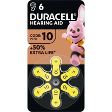 Батарейки для слухових апаратів Duracell 10/P10/PR70 Zinc Air (1.4V) х 6 (5007510/5011445): undefined undefined