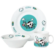 Набор детской посуды Limited Edition COW (3 предмета) (D1215): Материал фарфор