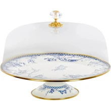 Тортівниця емальована Elmani Butterfly на ніжці з кришкою 30см (763-029): Виробник Elmani