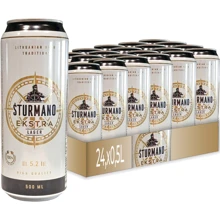 Упаковка пива Sturmano Ekstra светлое 5.2% 24х0.5 л (4770075450029): Объем, л 12