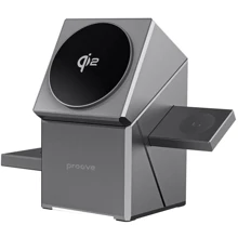 Зарядное устройство Proove Wireless Charger Iron Hide 3 in 1 Qi2 Gray (WSIH15000003): Особенности Для Apple Watch, MagSafe