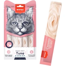 Лакомство для котов Wanpy Creamy Lickable Treats Tuna & Shrimp тунец с креветками жидкое 5х14 г 70 г: Вид Жидкая форма
