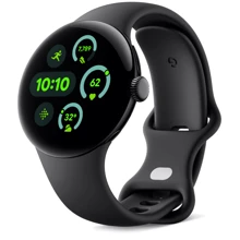 Смарт-часы Google Pixel Watch 3 41mm Matte Black Aluminum Case with Obsidian Active Band: Дисплей 1.2" AMOLED (408x408) / 320 ppi / Custom 3D Corning Gorilla Glass 5