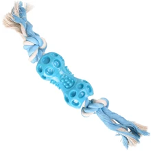Іграшка для собак Flamingo Lindo Dumbbell With Rope Гантель з канатом 5х5х34 см блакитна (5400585116151): undefined undefined