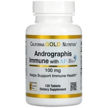 California Gold Nutrition AP-Bio Добавка для укрепления иммунитета на основе андрографиса с экстрактом 100 мг 120 таблеток: Форма выпуска Таблетки