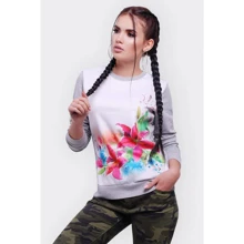 Свитшот FashionUp KF-1589C-42 42 серый с принтом: Сезон Демисезон