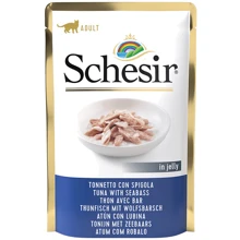 Вологий корм для котів Schesir Tuna with Seabass тунець з морським окунем у желе 85 г: Тип паучи