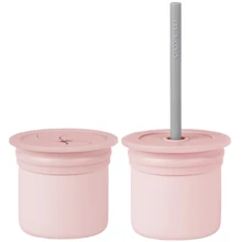 Чашка-контейнер MinikOiOi із силіконовою трубочкою Sip+Snack Pinky Pink / Powder Grey (101100108): Виробник MinikOiOi