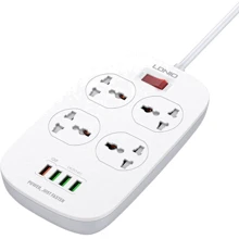 Сетевой фильтр LDNIO SC4407, 3 розетки+4USB (SC4407): Количество розеток, шт 4