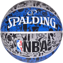 Мяч для игры Spalding NBA Graffiti Outdoor баскетбольный размер 7 серо-голубой (83176Z): Вид Баскетбольные