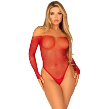 Боді Leg Avenue Crystallized fishnet bodysuit Red One Size: Для кого Для жінок