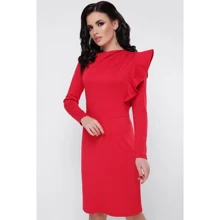 Сукня FashionUp PL-1668C 42 червоне повсякденне до середини стегна: Склад Віскоза, Еластан