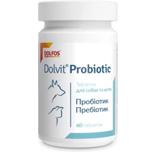 Витаминно-минеральная добавка Dolfos Dolvit Probiotic Пробиотик для собак и кошек против дисбактериоза 60 табл. (4005-60): Производитель Dolfos