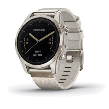 Смарт-часы Garmin Epix Pro (Gen 2) 42mm Sapphire Soft Gold with Cream Heathered Nylon Band (010-02802-20): Дисплей 1.2 AMOLED (390x390)
