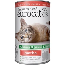 Полнорационный влажный корм EuroCat Adult Cat с говядиной 415 г: Тип Консервы