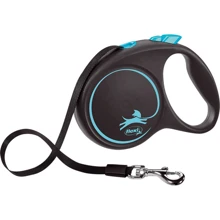 Поводок-рулетка Flexi Black Design L до 50 кг 5 м голубой (4000498034132): Тип шнура Лента