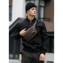 Мужская поясная сумка Sambag Harvi коричневая (88213061): Пол Мужской