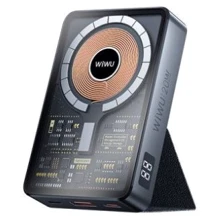Внешний аккумулятор WIWU Power Bank 10000mAh 22.5W Magnetic Transparent Wireless Space Grey (JC-21): Количество USB 2