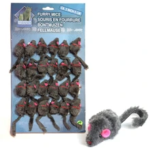 Іграшка для котів Flamingo Furry Mouse Grey з брязкальцем та котячою м'ятою 5 см 1 шт. 24 шт. в упаковці (43179): Виробник Flamingo