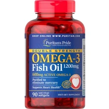 Puritan's Pride Double Strength Omega-3 Fish Oil 1200 mg/600 mg Omega-3 90 Softgels Омега-3 удвоенной силы: Тип Омега 3