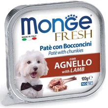 Паштет для собак Monge Dog Fresh с ягненком 0.1 кг (70013055): Тип Влажный корм