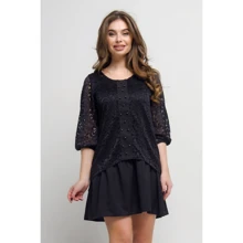 Сукня FLFashion Дарел МПД 1704 44 чорне повсякденне до середини стегна: Склад поліестер, Віскоза