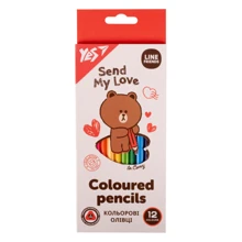 Олівці кольорові YES 12 кольорів Line Friends (290705): Тип Цветные
