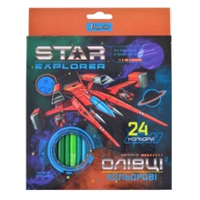 Карандаши 1 Вересня 24 цветов Star Explorer (290550): Тип Цветные