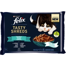 Влажный корм FELIX Tasty Shreds для взрослых котов мультипак: 2х80г с лососем и 2х80г с тунцом (7613287650948): Тип Влажный корм