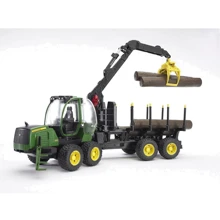 BRUDER Іграшка - трактор з системою захоплення John Deere з причепом і колодами (02133): Виробник Bruder