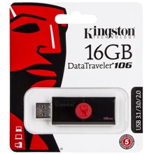 USB-флешка Kingston 16GB DataTraveler 106 USB 3.0 Black/Red (DT106/16GB): Стандарт USB USB 3.0
