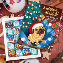 Шоколад Шоколадний набір SHOKOsmile "Новорічний Мопс" 100 г: Виробник SHOKOsmile