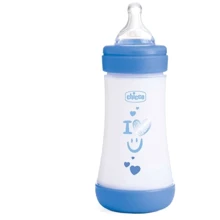 Пляшечка пластикова Chicco Perfect 5 Love 240 мл з 2 міс. + блакитна (20223.21.40): Матеріал пластик