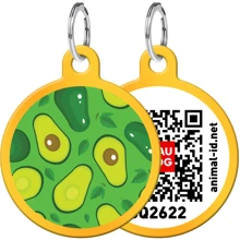 Адреснік WAUDOG Smart ID з QR-паспортом, малюнок "Авокадо", коло, 30 мм, золото (0630-0048-17): Виробник WAUDOG