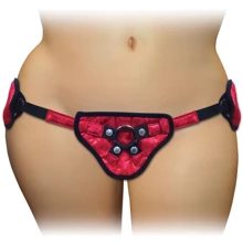 Трусы для страпона Sportsheets - Plus Red Lace w/Satin Corsette Strap On: Для кого Для женщин