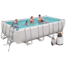 Бассейн каркасный Bestway 549х274х122 см 5 678 л/ч песочный с дозатором лестницей и тентом (BW 56466)