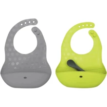 Набор нагрудников силиконовых Bbluv Pоket 2 шт Lime Grey (B0183-L): Производитель BBLUV