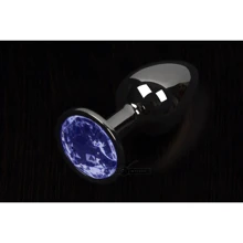 Пикантные штучки, Большая графитовая анальная пробка с кристаллом - 8.5x4 см, синий: Для кого Унисекс