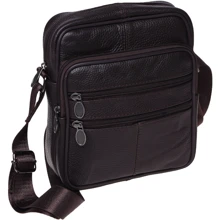 Мужская сумка через плечо Borsa Leather темно-коричневая (K14012-brown): Пол Мужской