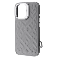 Чехол для iPhone Kajsa Rhombus Collection with Magnetic Ring Gray for iPhone 16: Цвет серый