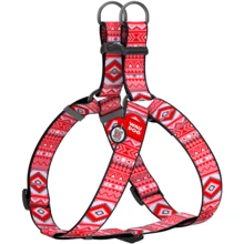 Шлея для собак WAUDOG Nylon c QR паспортом рисунок Этно красный пластиковый фастекс XL, Ш 35 мм, А=В 70-100 см (324-0133): Производитель WAUDOG
